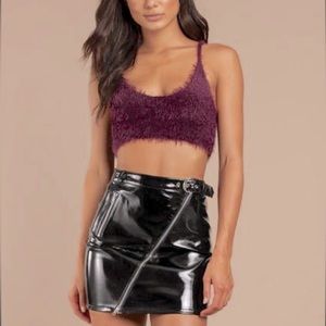 FLL FL&L For Love & Lemons Purple Burgundy Crop Top XS NWT